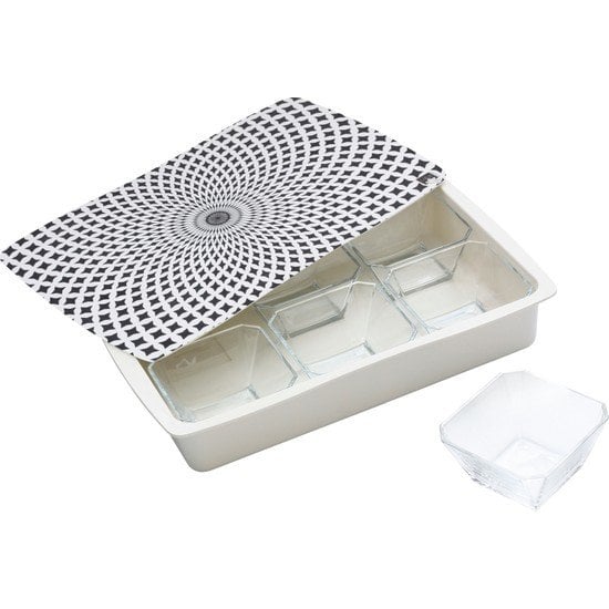 Lotus 6'lı Melamin Kapaklı Cam Kahvaltılık 37X24 cm KVM18A166