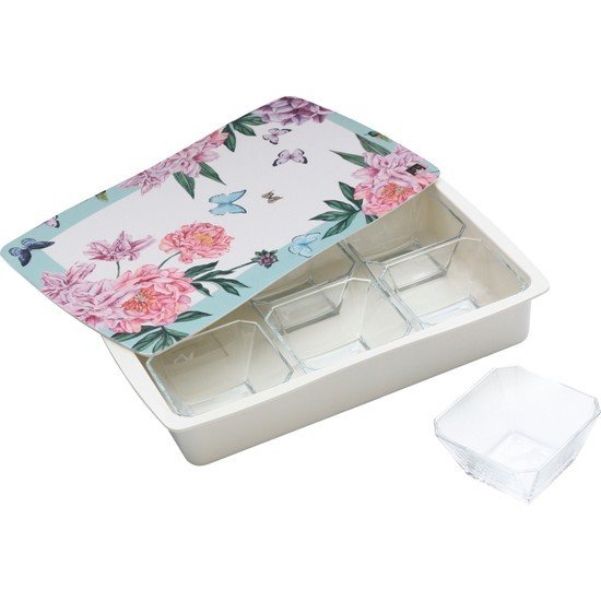 Lotus 6'lı Melamin Kapaklı Cam Kahvaltılık 37X24 cm KVM17A181