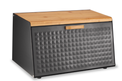 Arow Alessa Ahşap Kesme Tahtalı Lüx Siyah Ekmek Kutusu TR-4147