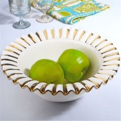 Kosova Sunumluk Gold Krem 28 Cm Yuvarlak GEBO-06