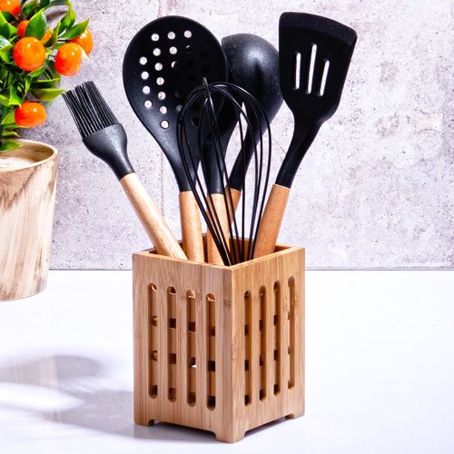 Kosova Kepçe Seti 7 Li Bambu Siyah SLK-260