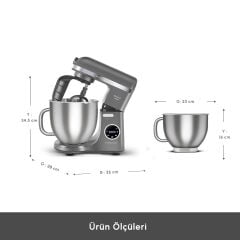 Karaca Mastermaid Chef Ultra Stand Mikser 7 lt Digital 2000W Galaxy Grey