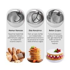 Karaca Mastermaid Chef Ultra Stand Mikser 7 lt Digital 2000W Galaxy Grey