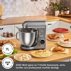 Karaca Mastermaid Chef Ultra Stand Mikser 7 lt Digital 2000W Galaxy Grey