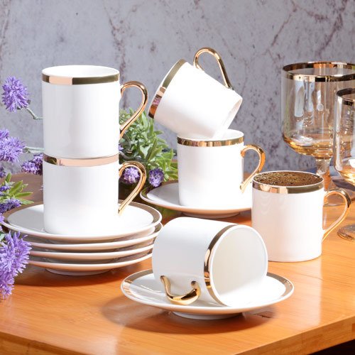 Kosova Kahve Fincan Takımı 6 Lı New Bone China Beyaz BYZ-006