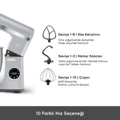 Karaca Mastermaid Chef Ultra Stand Mikser 7 lt Digital 2000W Silver