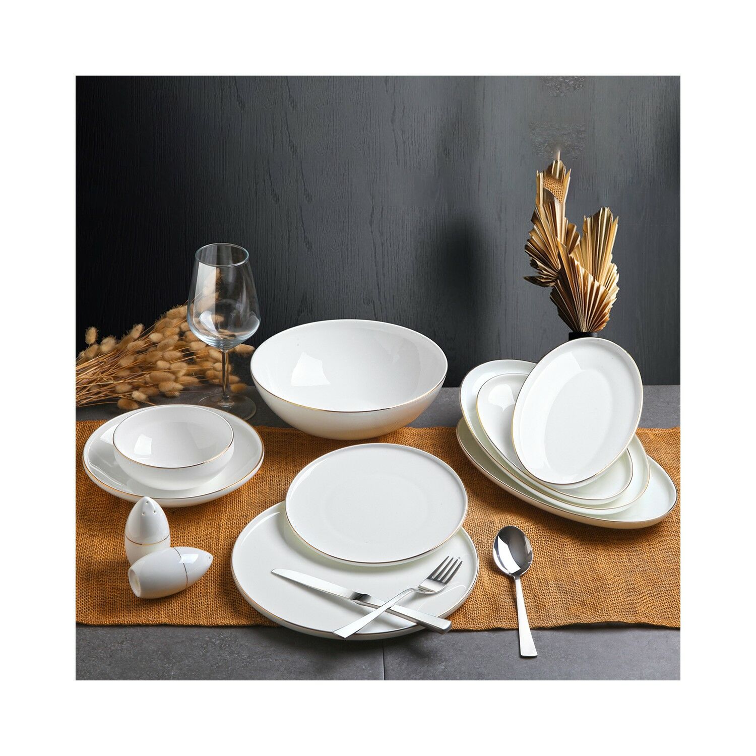 Gönül 55 Parça Gold Yemek Takımı G3160