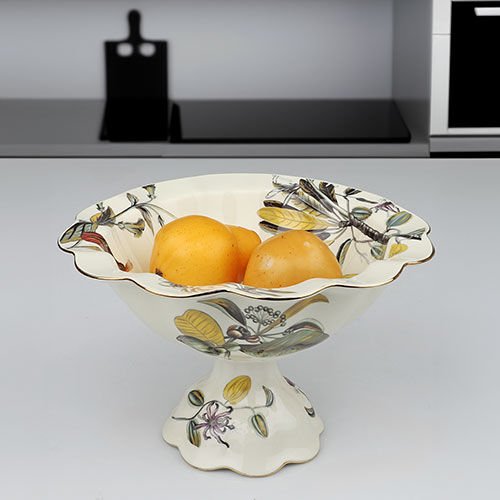 Kosova Sunumluk Kase Olive Ayaklı 25X16 Cm ZPS-01