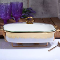 Kosova Tencere Telli Dikdörtgen 37 cm Whıte Gold