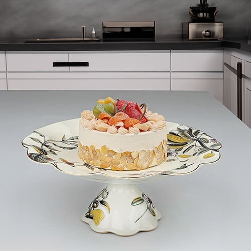 Kosova Sunumluk Olive Ayaklı Yuvarlak 34,5X15 Cm ZPS-05