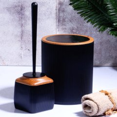 Kosova Banyo Seti Fitil 2 Li Ahşap Siyah FTL-0023