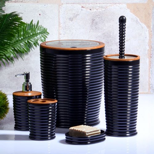 Kosova Banyo Seti 5 Li Elegans Ahşap Siyah ELG-0007