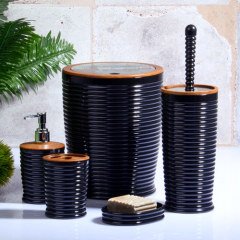 Kosova Banyo Seti 5 Li Elegans Ahşap Siyah ELG-0007
