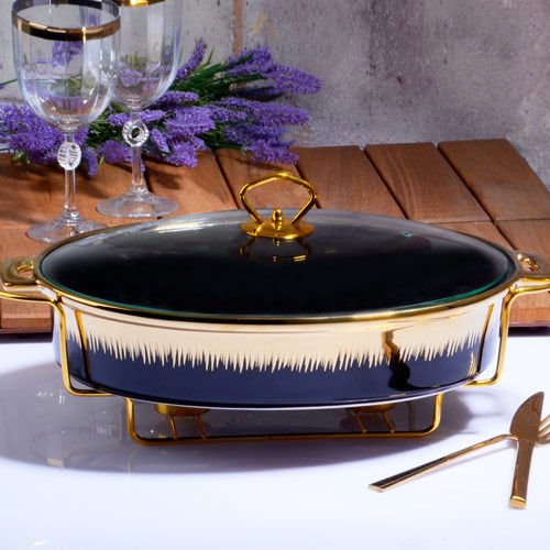 Kosova Tencere Telli Oval 32 Cm Black Gold