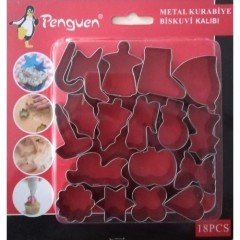 Penguen Metal Kurabiye Kalıbı 18 Parça PNG-1712