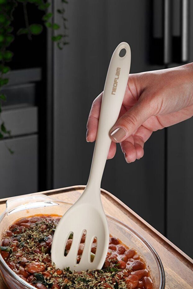 Neoflam Silikon Izgaralı Kaşık Bej D-NEOFKTSSS