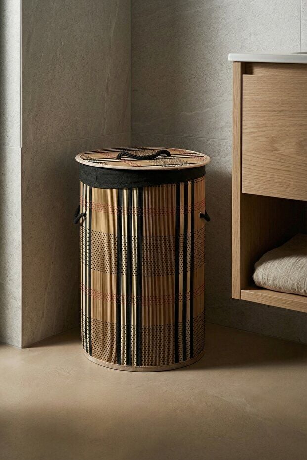 Acar Bambu Çamaşır Sepeti Brown SIYU-08906