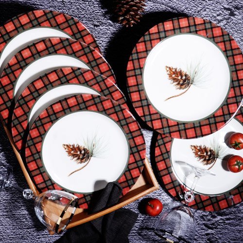 Kosova 6'Lı Servis Tabak Kozalak 26 Cm YLB-1106