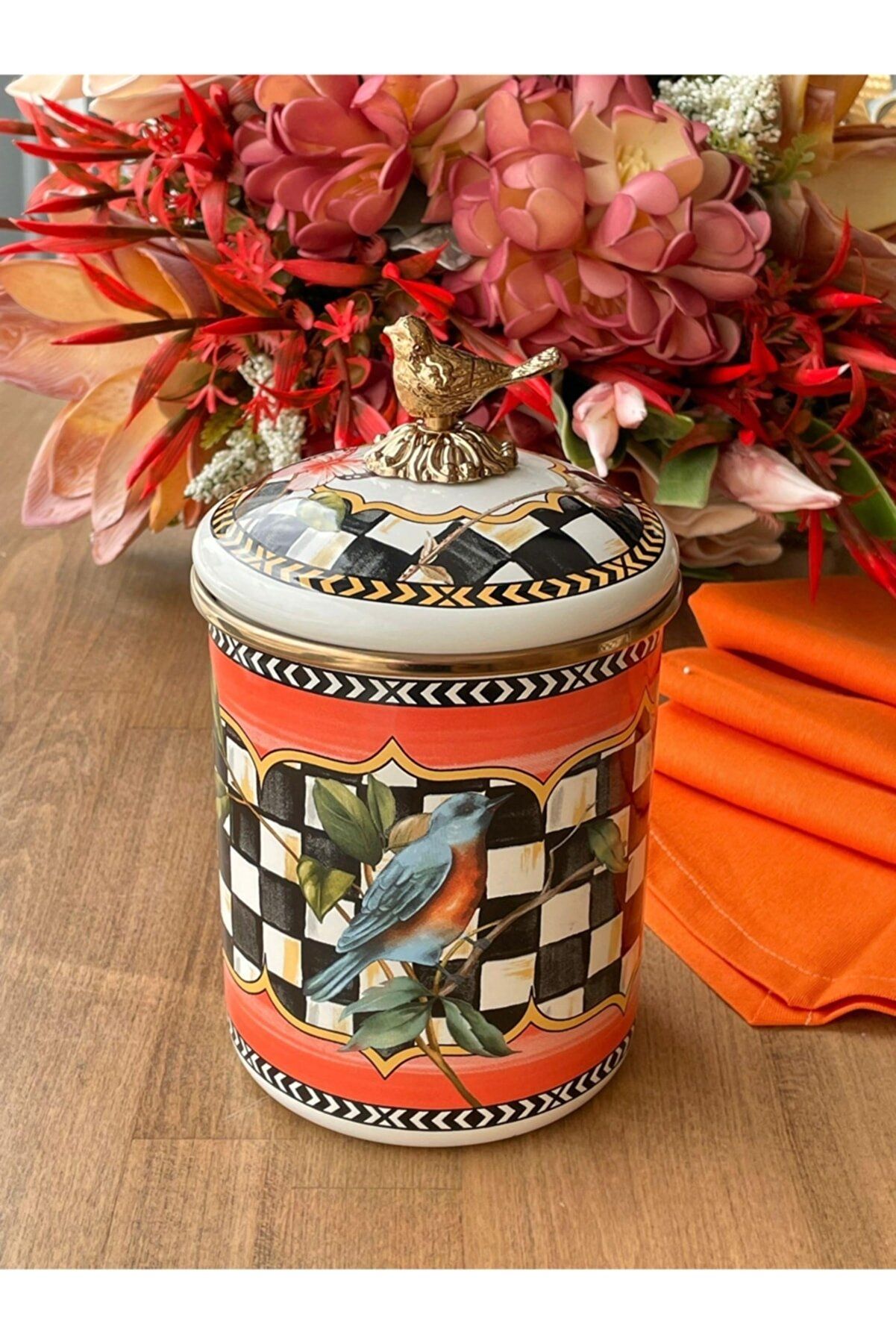 Miss Betty Delüx Kuşlu Kavanoz Kulplu 16 Cm