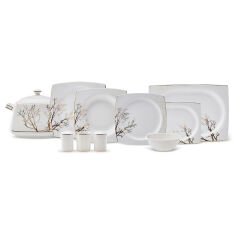 Karaca Autumn Cream 60 Parça Yemek Takımı Kare