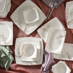 Karaca Autumn Cream 60 Parça Yemek Takımı Kare