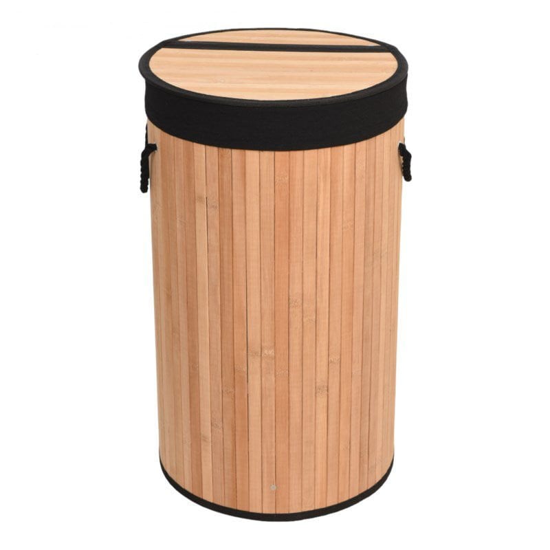 Sever Bambu Çamaşır Sepeti Yuvarlak Naturel 33917