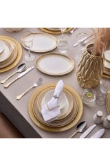 Evaliza 60 Parça Viyanna Yemek Takımı Simli Gold
