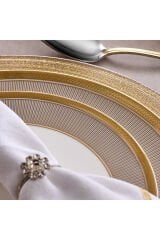 Evaliza 60 Parça Viyanna Yemek Takımı Simli Gold