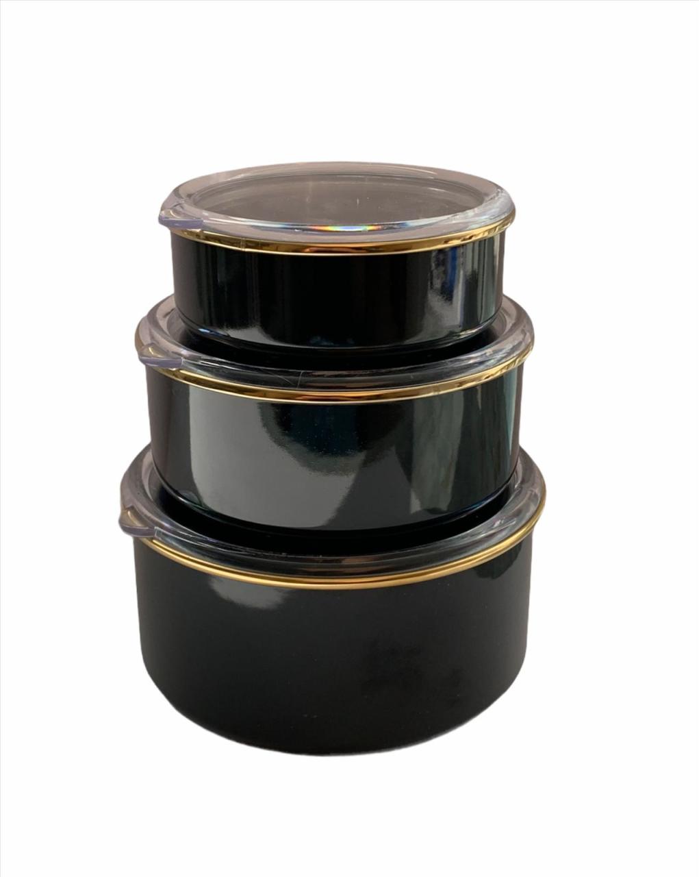 Kosova Saklama Kabı Emaye 3 Lü Siyah 1337-1