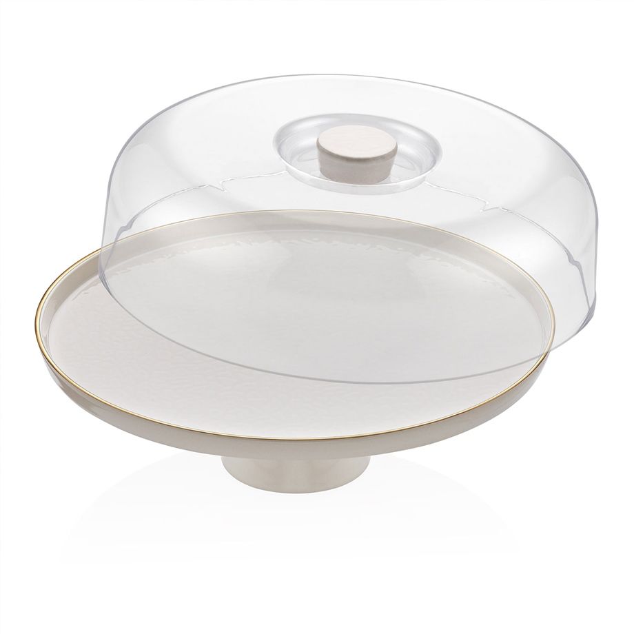 Glore İstanbul Krem Ayaklı Kek Fanusu 28 CM 92304