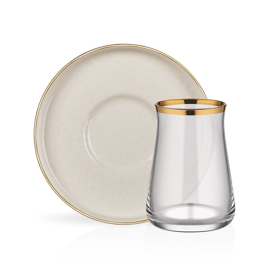 Glore İstanbul Krem Çay Seti 6 LI 92125