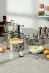 Hisar 8 Parça Rio Metal Tencere Seti Z-Cam Kapak