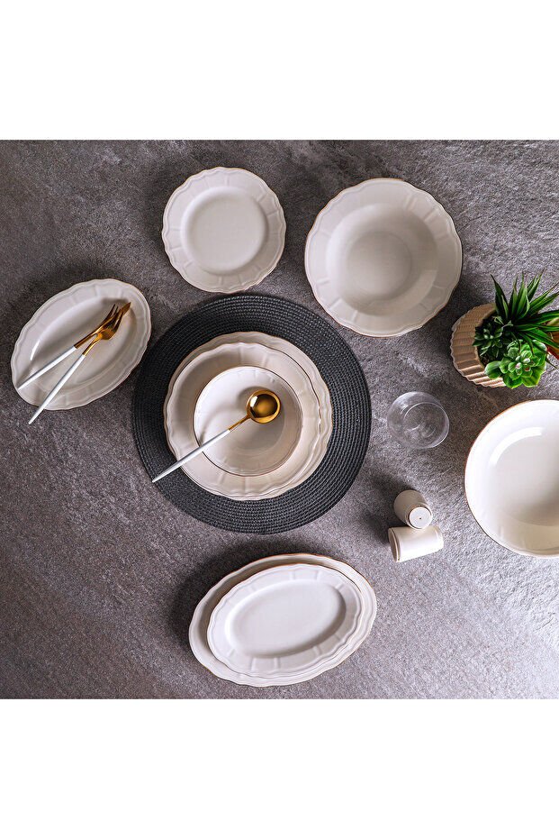 Aryıldız 30 Parça Tiffany Yemek Takımı Gold AR262399