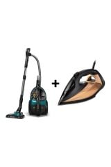 Philips Elektrikli Süpürge Marathon XB9185/07 Azur Ütü Hediye DST7040/80