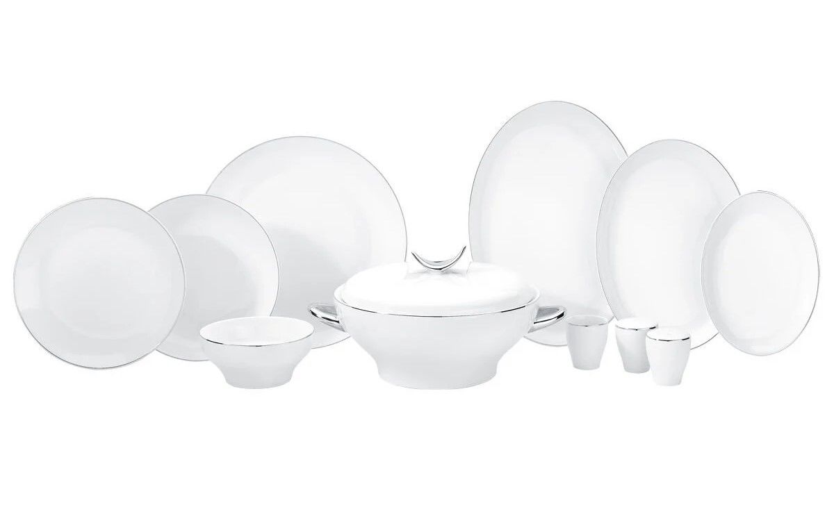 Korkmaz 60 Parça Lidya Collection Platin Yemek Takımı A1886
