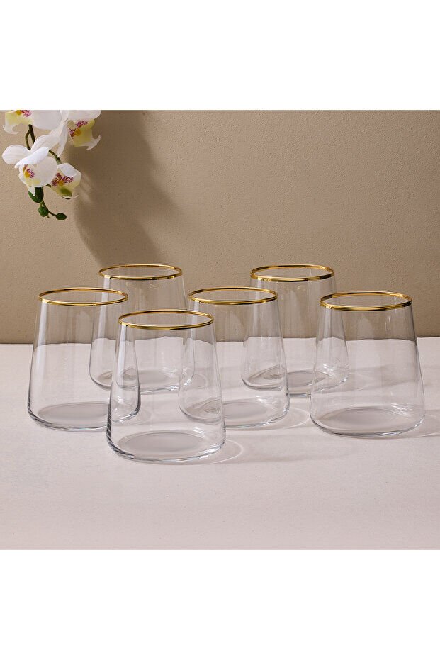 Sandro Moreno Dolce Vita Su Bardağı 6 Lı 380 Ml Altın File