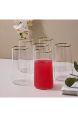 Sandro Moreno Dolce Vita Meşrubat Bardağı 6 Lı 540 Ml Altın File