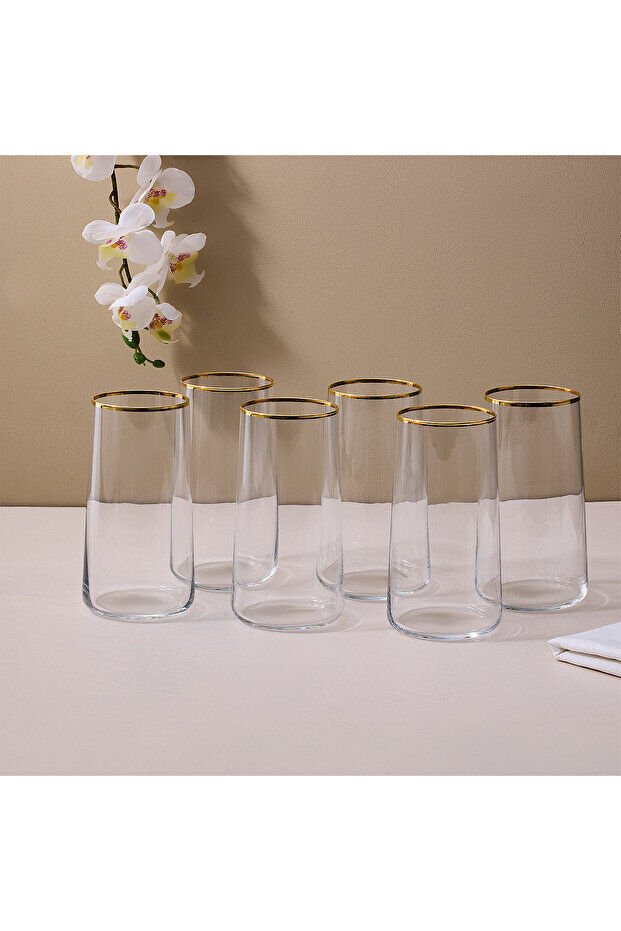 Sandro Moreno Dolce Vita Meşrubat Bardağı 6 Lı 540 Ml Altın File