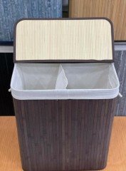 Sever Bambu Çamaşır Sepeti Dikdörtgen 2 Bölmeli 33323 Kahverengi