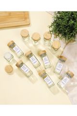 Arow Baharatlık Bambu Kapak Etiketli 12 Li Tr-6030