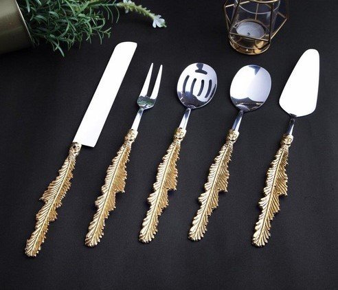 Roy King Servis Seti Tüy 5 Parça Altın EYM 001