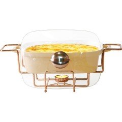 Lotus Fırın Kabı Oval Standlı 31 Cm Rose Gold 5560/12A