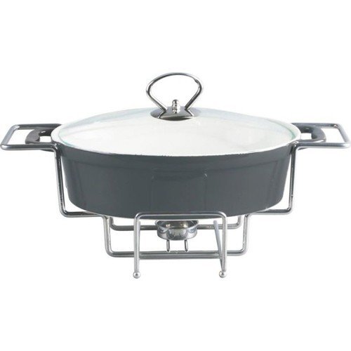 Lotus Fırın Kabı Oval Standlı 30 Cm Porselen Siyah 5574/11.5B