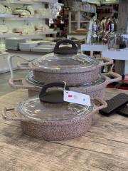 Arow Sahan Seti 6 Parça Döküm Bej TR-3009