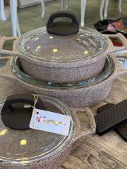 Arow Sahan Seti 6 Parça Döküm Bej TR-3009