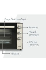 Kumtel Mini Fırın 70 Lt Siyah-Gri LX-9320