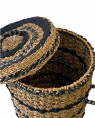 Sever Çamaşır Sepeti Seagrass Kulplu Kapaklı Büyük 7461