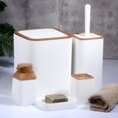 Kosova Banyo Seti 5 Li Ahşap Beyaz 501-3-B