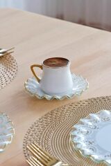 Glore Kahve Takımı 6 lı Marche Altın 83490