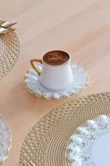 Glore Kahve Takımı 6 lı Marche Altın 83490